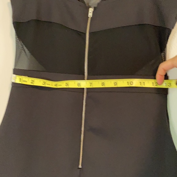 NWOT French Connection Sicily Scuba Black Mesh Waist Cutout Dress  Sz 6 - Picture 10 of 12